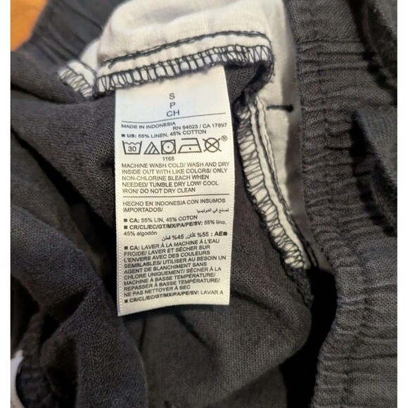 Bundle of 2 - Black Linen Blend & Green Cotton Blend Pull On Jogger Shorts - Picture 8 of 9